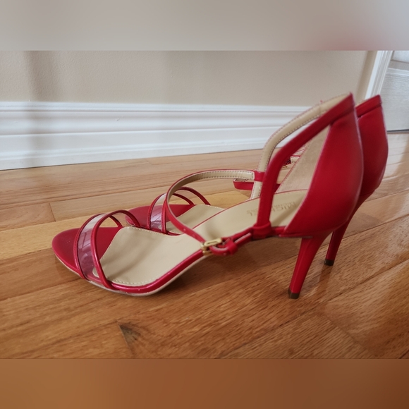 MICHAEL KORS  Open Toe  Bright Red Ankle Strap Mid Sandals Sz 9 - Picture 3 of 14